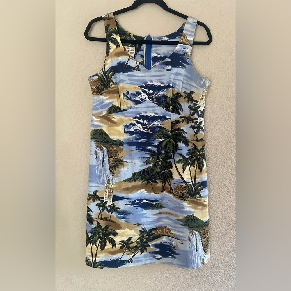 Vintage HILO HATTIE Hawaiian Dress 10 Zip Surf Aloha Women's Beach Retro Island